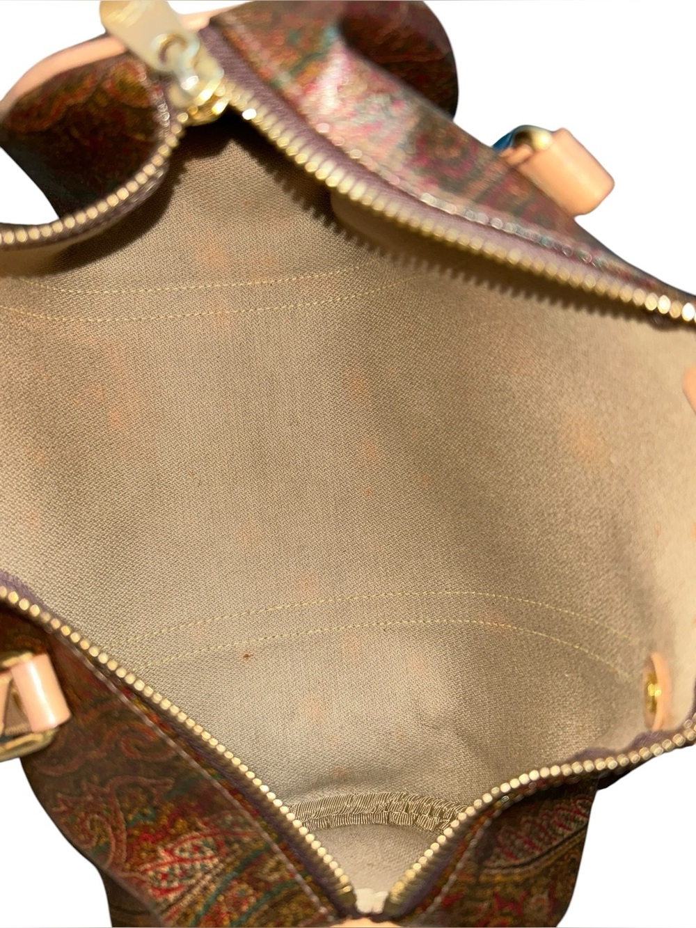 EXCELLENT VINTAGE ETRO Milano 12" Large Paisley Papillion Boston Barrel Bag 2001 - Picture 8 of 11